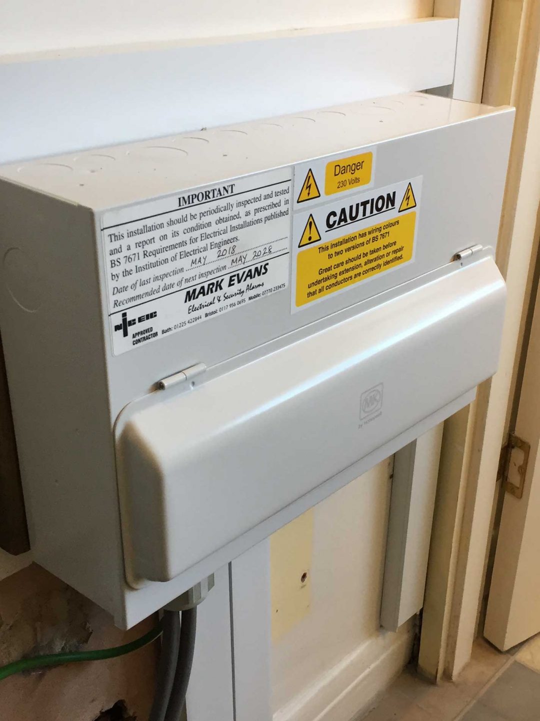 New Consumer Units Electrical Services Bath & Bristol Mark Evans